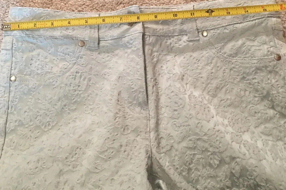 Designer Cache Luxe - Size 8 Pants Floral Textured - image 8